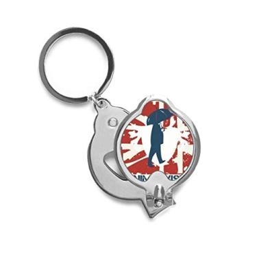 Imagem de Cortador de unha de dedo vermelho azul com estampa de guarda-chuva grafite de rua cortador de aço inoxidável