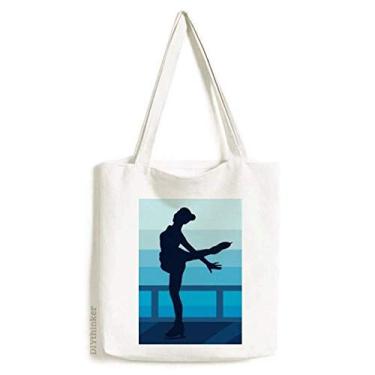 Imagem de Bolsa feminina de lona para patinação esportiva de inverno bolsa de compras casual bolsa de mão