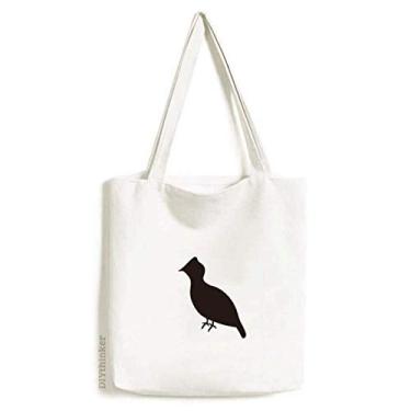 Imagem de Bolsa de lona preta Grouse Animal Portrayal bolsa de compras casual bolsa de mão