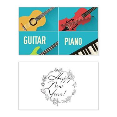 Imagem de Violino Violino Combinação Padrão Ano Novo Festival Cartão Bless Mensagem Presente