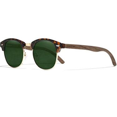 Imagem de Oculos de Sol Masculino Artesanal de Madeira Retro Fashion Kingseven Polarizados N5516 (C2)