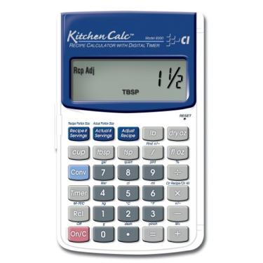 Imagem de Calculated Industries 8300 KitchenCalc Conversão de Receitas e Calculadora Culinária Matemática com Temporizador Digital para Chefs, Estudantes de Culinária, Cozinheiros Domésticos e padeiros | Receitas em Escala, Planos de Menu, Porções Tamanhos