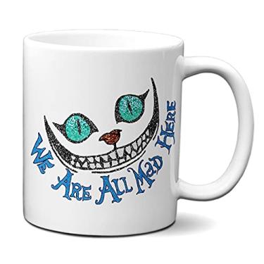 Imagem de Caneca Gato Alice País das Maravilhas Gato Louco Criativo