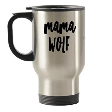 Imagem de Caneca Mama Wolf – Caneca protetora de viagem para a mamãe – de Natal – Chá chocolate quente