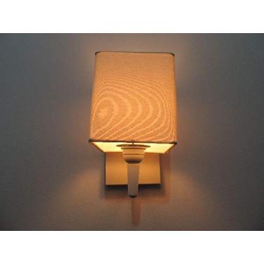 Imagem de Arandela Quadrada Retro Parede Cúpula Tecido, Vivare Iluminação, Arandela Parede2006 BRLA, Branco, Pequeno