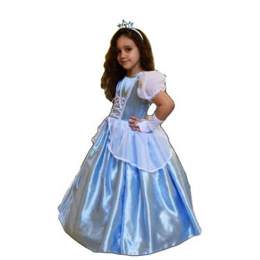 Fantasia Cinderela Infantil Luxo Princesas Disney G 9-12