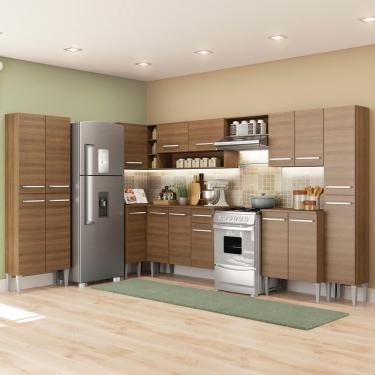 Imagem de Cozinha Canto Reto Emilly 17 Portas 1 Gaveta Rustic Madesa