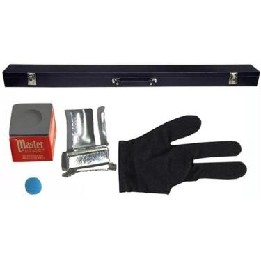 Imagem de Kit Estojo Giz Porta Giz Sola Master Luva Sinuca Taco Bilhar