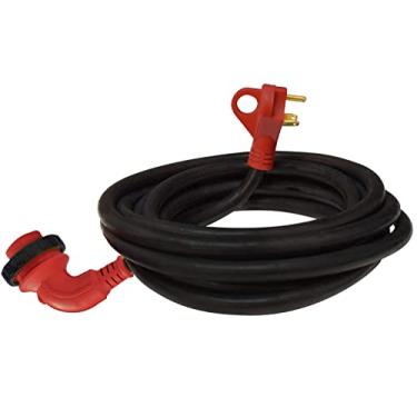 Imagem de Valterra Cabo de alimentação destacável Mighty Cord® RV 30 Amp 90 graus, cabo de 6,3 m para trailer, vermelho