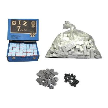 Imagem de Kit 1 Kg Giz Branco + 144 Azul + 100 Ficha + 20 Ponta Sinuca