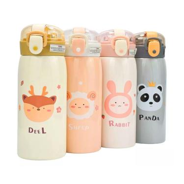 Imagem de Garrafa Garrafinha Térmica Infantil Inox Canudo Trava e Alça