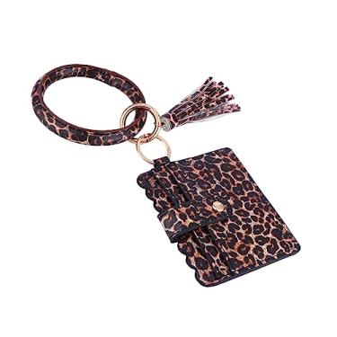 Imagem de GALPADA garras para mulheres Bolsa porta-chaves leopardo suporte carteira de telefone carteira chaveiro porta-moedas feminino pu carteira celular pacote de identificação Senhorita couro