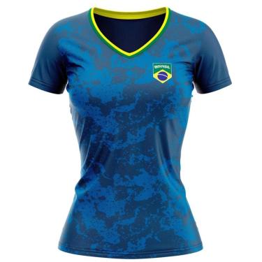 Imagem de Camiseta Braziline Caiçara Brasil Feminino - Azul