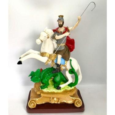 Imagem de Imagem São Jorge Escultura Resina Estátua 28 cm