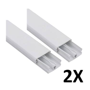 Imagem de Kit 2 Canaleta 2 Divisórias Cabos Fios Fita Dupla Face 2Mt