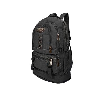 Imagem de Mochila Lona De Camping Reforçada Viagem Motociclista 50l 3005 (Preto)
