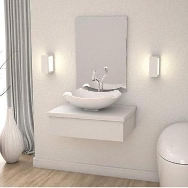 Imagem de Conjunto para Banheiro Gabinete com Cuba Abaulada L42 600W Metrópole Compace Branco Chess