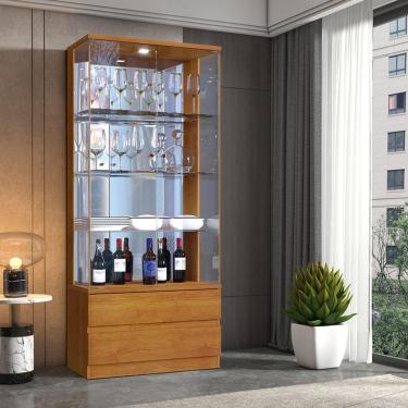 Imagem de Cristaleira Moderna de Vidro com LED - Diamante-Naturale - Mavau Móveis