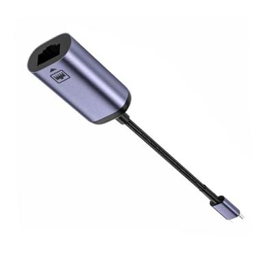 Imagem de NATEFEMIN Adaptador USB C para Ethernet, adaptador de rede LAN Gigabit Ethernet tipo C para laptop tablet, padrão de rede 10/100 m