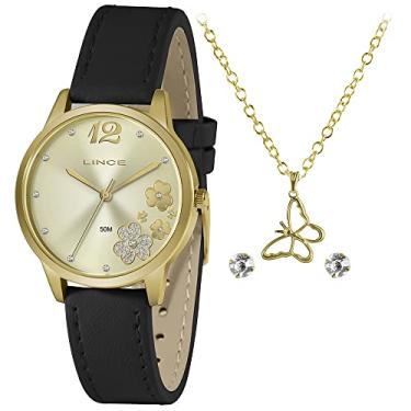 Imagem de Relógio Lince Feminino Ref: Lrcj134l Kz28c2px Dourado + Semijóia