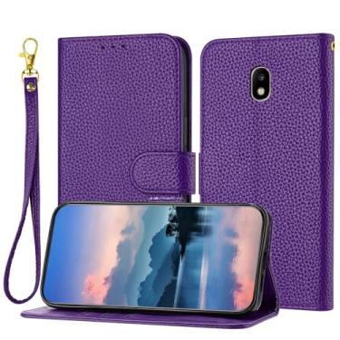 Imagem de Capa Carteira Wallet Case Compatible with Samsung Galaxy J730/J7 2017/J7 Pro 2017 for Women and Men,Flip Leather Cover with Card Holder, Shockproof TPU Inner Shell Phone Cover & Kickstand (Size : Pur