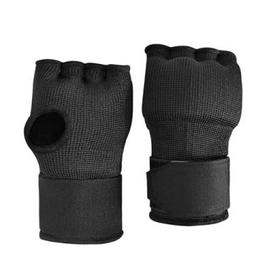 Imagem de Dynwave Luvas internas de boxe, envoltório de mão macio, protetor de pulso, envoltórios rápidos para sanda, taekwondo, muay thai, sparring, kickboxing, preto