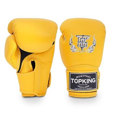 Imagem de Luvas de couro respirável Top King Super Air Muay Thai Luvas de boxe para treinamento ou sparring - 227 g, 293 g, 340 g, 453 g