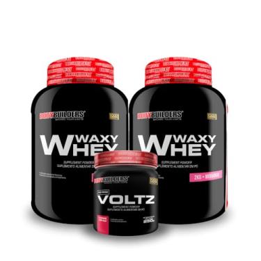 Imagem de Kit 2x Waxy Whey 2kg + Pré-treino Voltz - Bodybuilders (Grande, Morango)