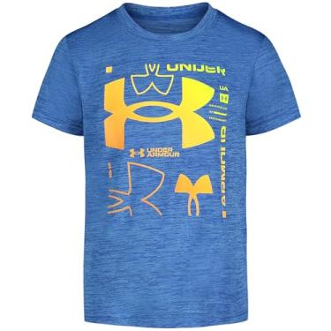 Imagem de Under Armour Camiseta masculina clássica com logotipo, estampa de marca de palavras e designs de beisebol, gola redonda, Multi logotipo azul viral, 5