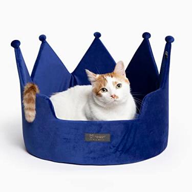 Imagem de NANDOG Pet Gear Crown Cama redonda aconchegante para cães e gatos, cama lavável para animais de estimação para raças pequenas - cama macia cabe em caixa ou canil - feita de material de micropelúcia