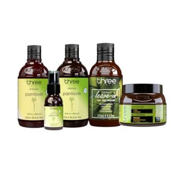 Imagem de Pantovin Three Therapy - Shampoo + Máscara + Tônico + Leave-in + Máscara Teia Caviar 500g - Verde - Unissex-Adultos
