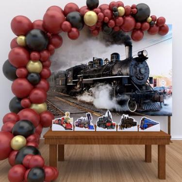 Imagem de Kit Decoração Festa de Aniversário Infantil Locomotiva Trem Maria Fumaça