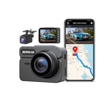 Imagem de XRC TECH Câmera veicular DVR 4K com lente dupla, gravador de vídeo GPS 5G integrado com câmera traseira 1080p, ângulo amplo de 150°, WDR, monitor de estacionamento, supercapacitor de visão noturna,