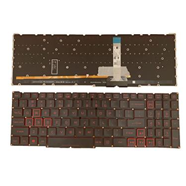 Imagem de Siakoocty Teclado de substituição para laptop US Layout vermelho para Acer Nitro 5 AN515-57 AN515-45 Predator Helios 300 PH315-54 PH317-51 LG05P-N10BR LG05P-N12B3 LG05P-N12B3L