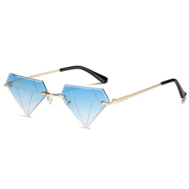 Imagem de Óculos de sol em formato de óculos de sol vintage sem aro para mulheres e homens, óculos retrô para festa rave, 6, tamanho único