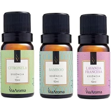 Imagem de Kit 3 Essências Via Aroma Para Aromatizador Difusor Elétrico 10ml Escolha o Seu Kit (Citronela+Bamboo+Lavanda Francesa)