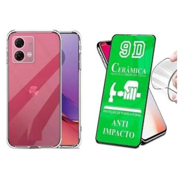 Imagem de Kit Capa Capinha Anti Impacto + Película Ceramica 9D Para Motorola Moto G84