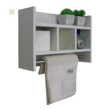 Imagem de Nicho Porta Toalha Organizador P/Banheiro Porta Papel Mdf