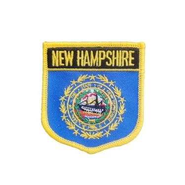 Imagem de Ruoming 1 PÇ Patch de bandeira de New Hampshire bordado a ferro ou costurado, tático, militar, bandeira do estado nacional (New Hampshire)