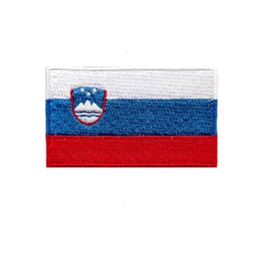 Imagem de Ruoming 1 PÇ Patch de bandeira da Eslovênia bordado com ferro ou costurado, tático, militar, nacional da Eslovênia