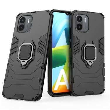Imagem de Capa Protetora Magnética Anti-quedas para Xiaomi Mi Redmi A1, Redmi A2, Suporte Giratório + Proteção Militar (Preto)