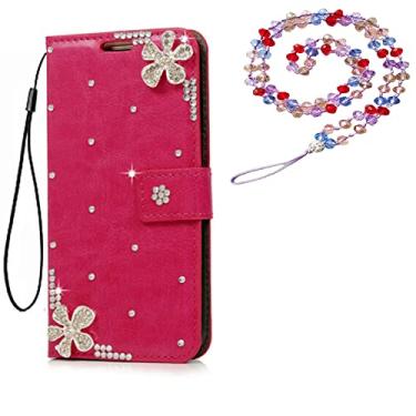 Imagem de Capa para Xiaomi Poco X4 Pro 5G, carteira de couro brilhante, capa protetora para celular e alça de pescoço [suporte] [compartimentos para cartões] [fecho magnético] para Xiaomi Poco X4 Pro 5G capa de