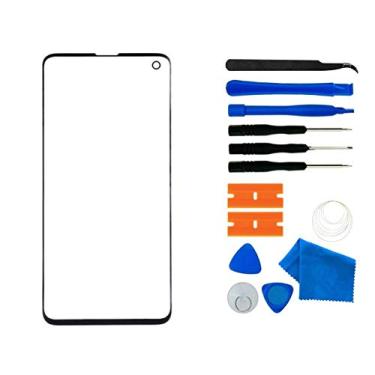 Imagem de Substituição de tela original para Galaxy S10, kit de reparo de tela de vidro externo frontal para Samsung Galaxy S10 G9730 Series (Galaxy S10 6.1" - Preto)