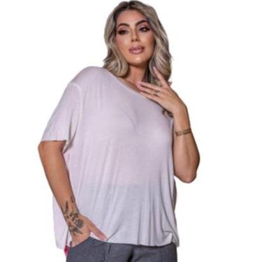 Imagem de Blusa Feminina Ampla Detalhe Fendas nas Costas Blusinha Semi Aberta Verão Calor Fresquinha VL0524-Feminino