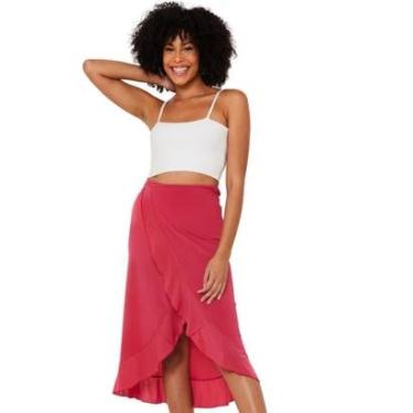 Imagem de Saia Fenda Envelope Tulipa Longa Transpassada Verão Saida de Praia Piscina VL0540-Feminino