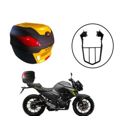 Imagem de Baú Bauleto 41 Litros Awa Pross + Bagageiro Fz25 18 - 23, Dourado