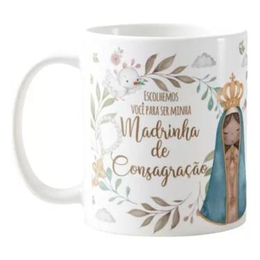 Imagem de Caneca Personalizada Convite Madrinha De Consagração Batismo
