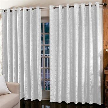 Imagem de Cortina Jacquard para sala ou quarto 400 x 230 m Admirare, Branca