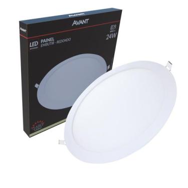 Imagem de Plafon Painel Led Redondo Embutir 24w 4000k Morno Slim 30cm - Avant