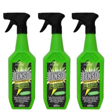 Imagem de Kit 3 tenso limpa estofados sofá banco de carro pisos 500ml maxbio